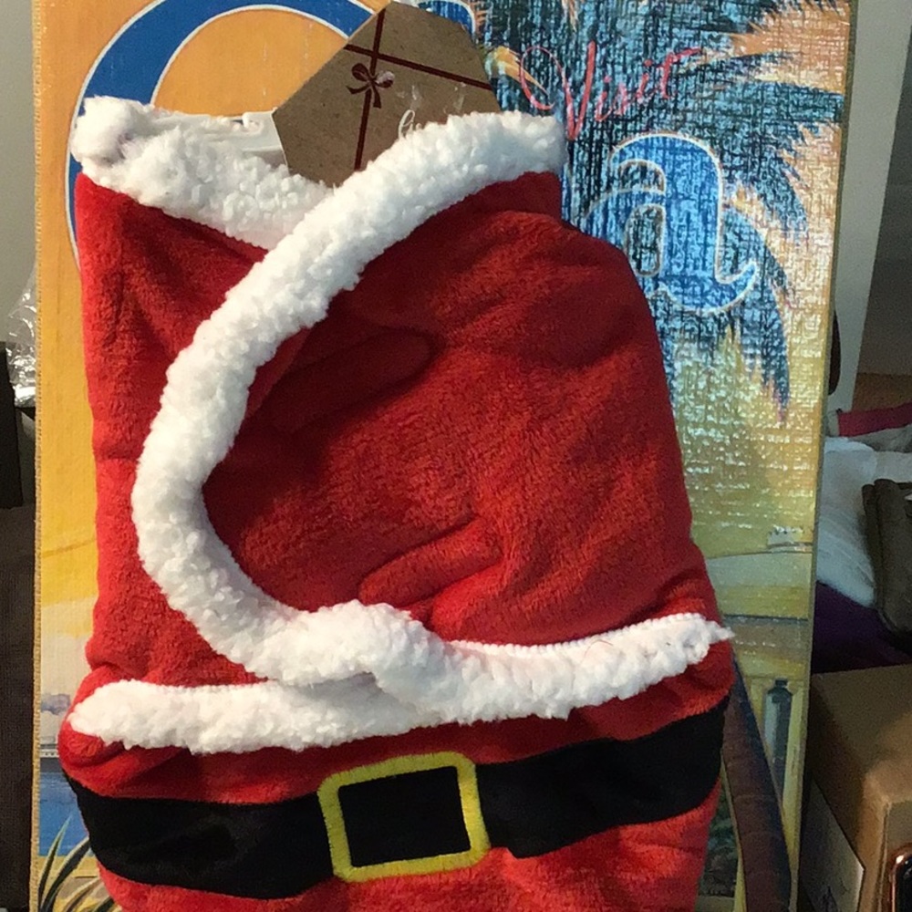 Sherpa lined Santa baby swaddle 12.5 in x 20 in